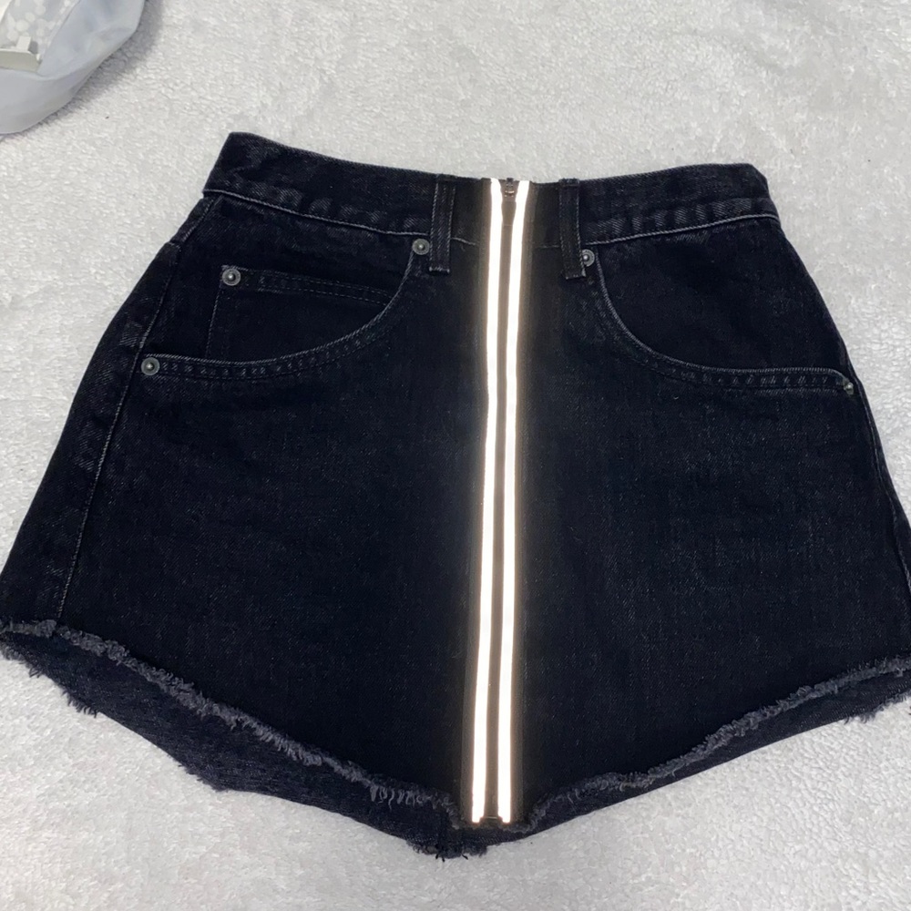super cute LF black denim mini skirt